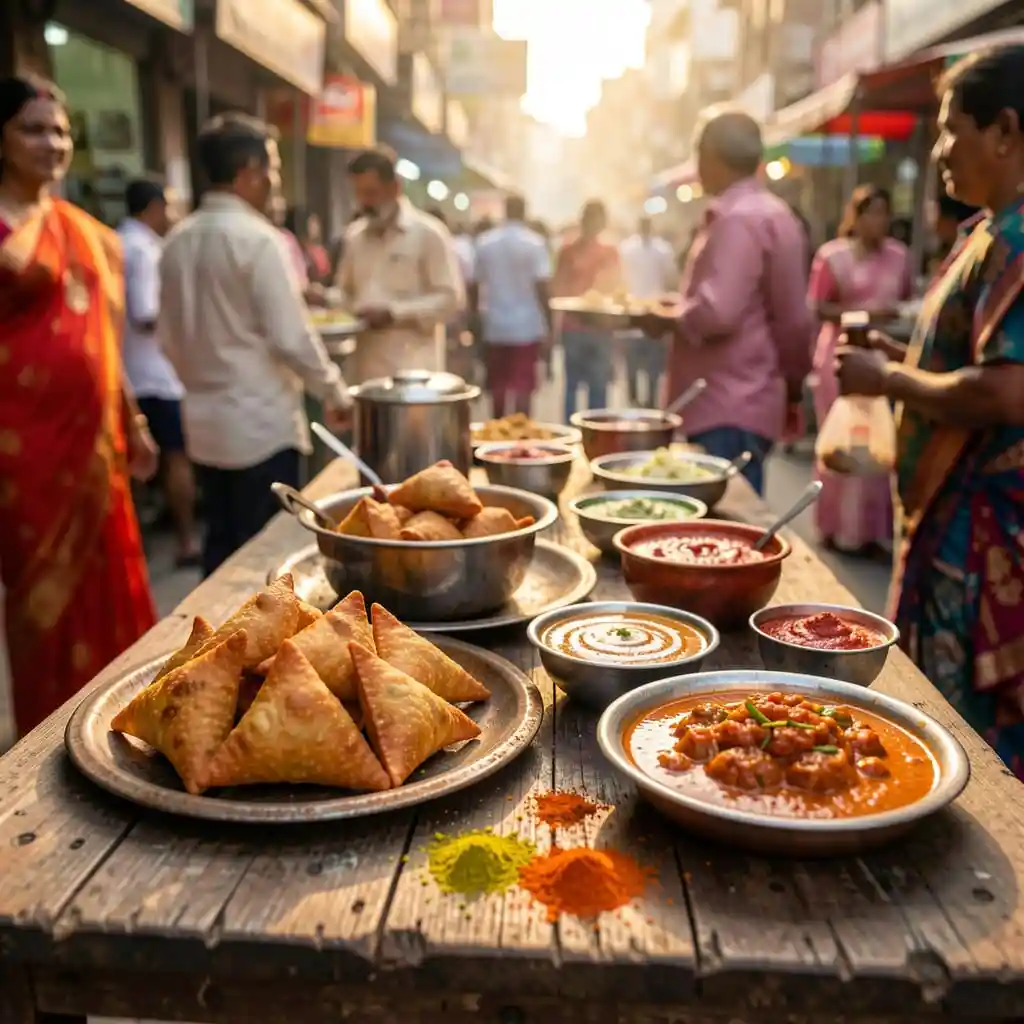 Street food indienne et spécialités traditionnelles aux épices