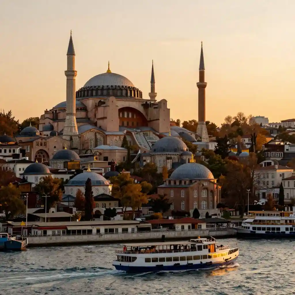 Vue panoramique d’Istanbul avec le Bosphore et les monuments historiques